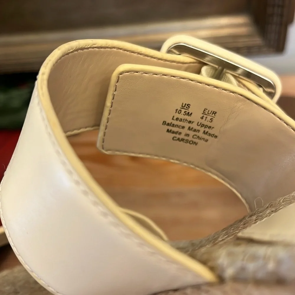 SAM EDELMAN Carson Espadrille Wedge Sandal- Color: Bleached Wheat- Size 10.5
